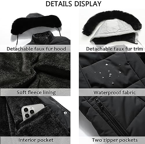 MOERDENG Women’s Winter Puffer Coat – Fleece Lined, Hooded