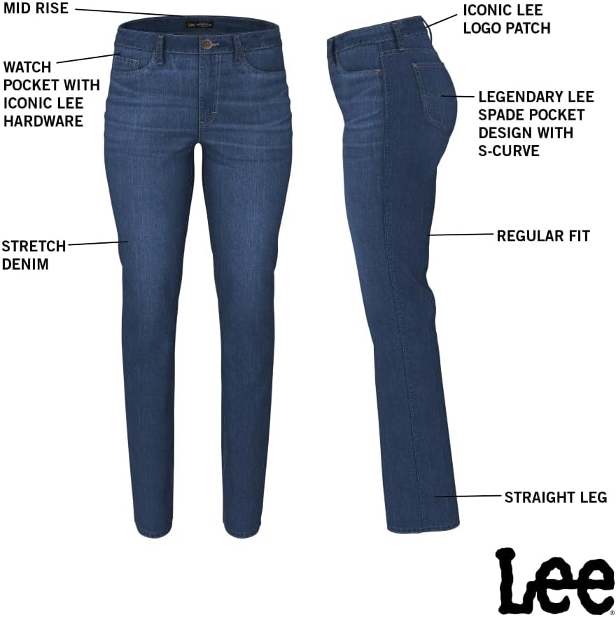 Casual and Lightweight Everyday Wear Women’s Mid Rise Jeans with Straight Leg Cut