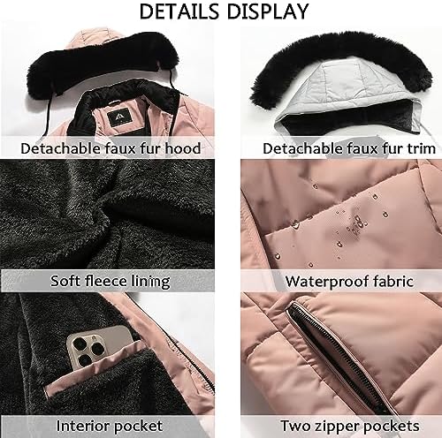 MOERDENG Women’s Winter Puffer Coat – Fleece Lined, Hooded