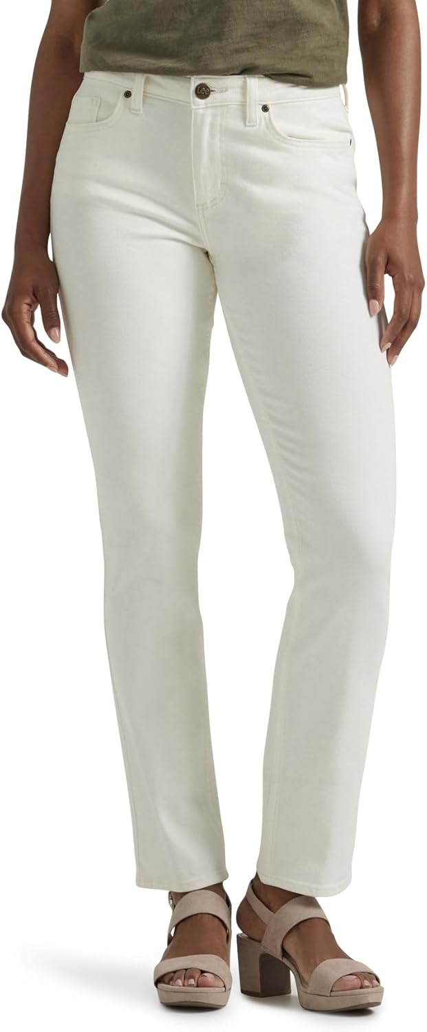Casual and Lightweight Everyday Wear Women’s Mid Rise Jeans with Straight Leg Cut