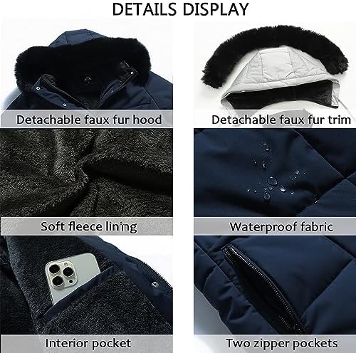 MOERDENG Women’s Winter Puffer Coat – Fleece Lined, Hooded