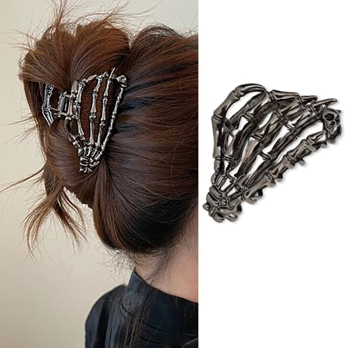 AIUPUOC Black Skeleton Skull Hair Clip