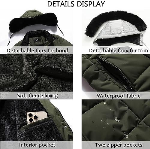 MOERDENG Women’s Winter Puffer Coat – Fleece Lined, Hooded