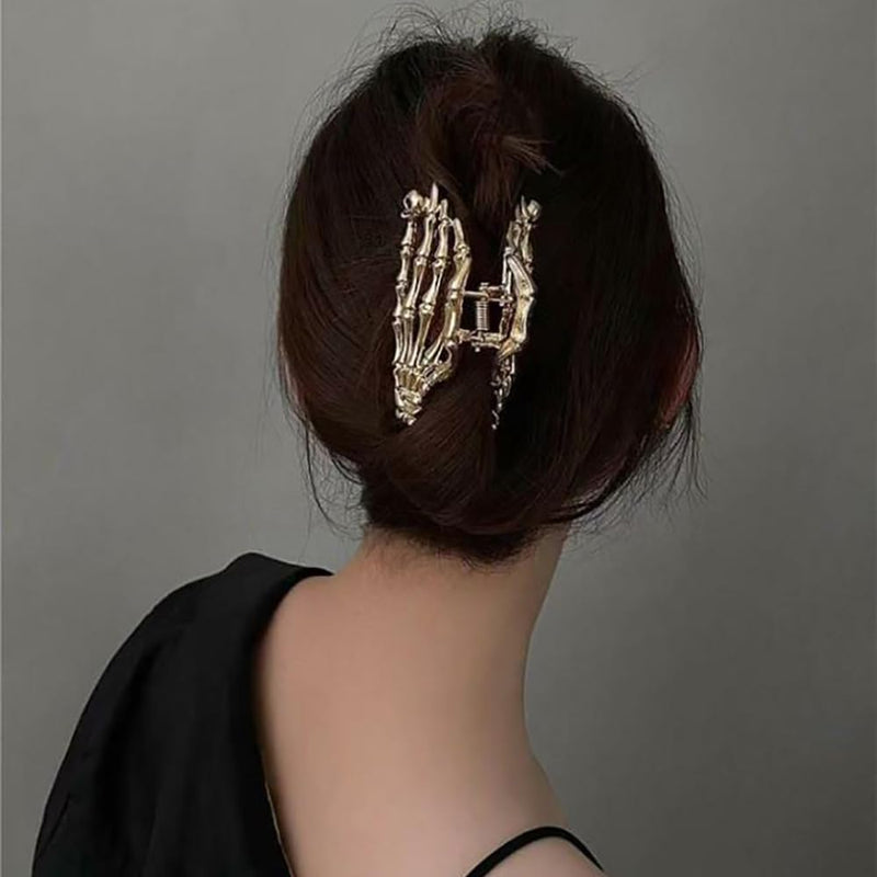 AIUPUOC Black Skeleton Skull Hair Clip