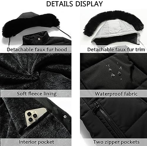 MOERDENG Women’s Winter Puffer Coat – Fleece Lined, Hooded