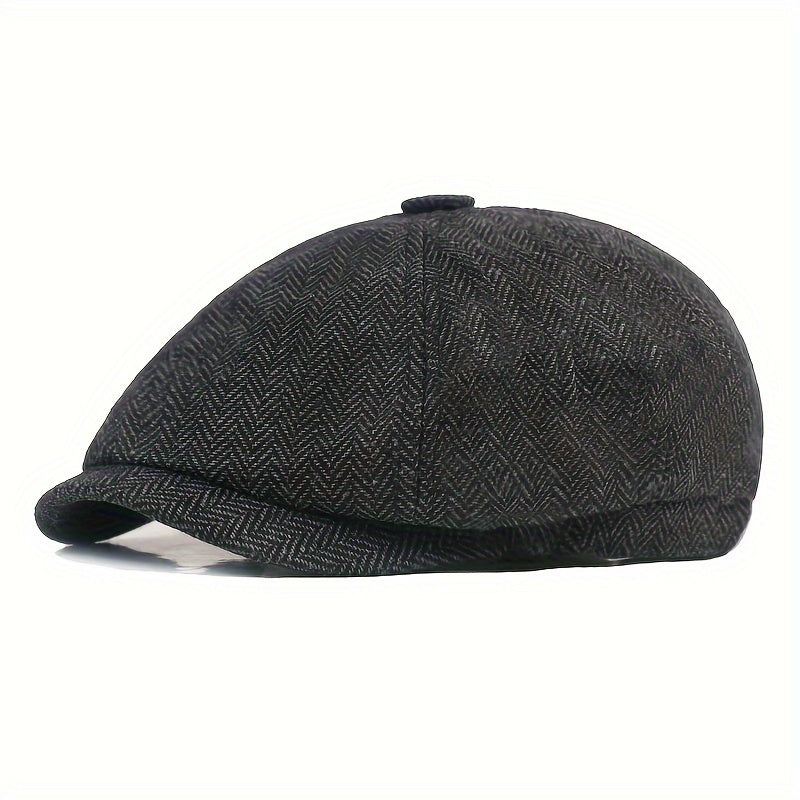 Classic Mens Striped Newsboy Cap