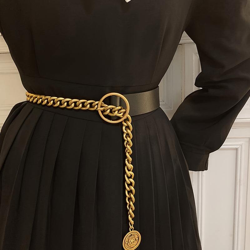 Chic Black Minimalist Belt for Women