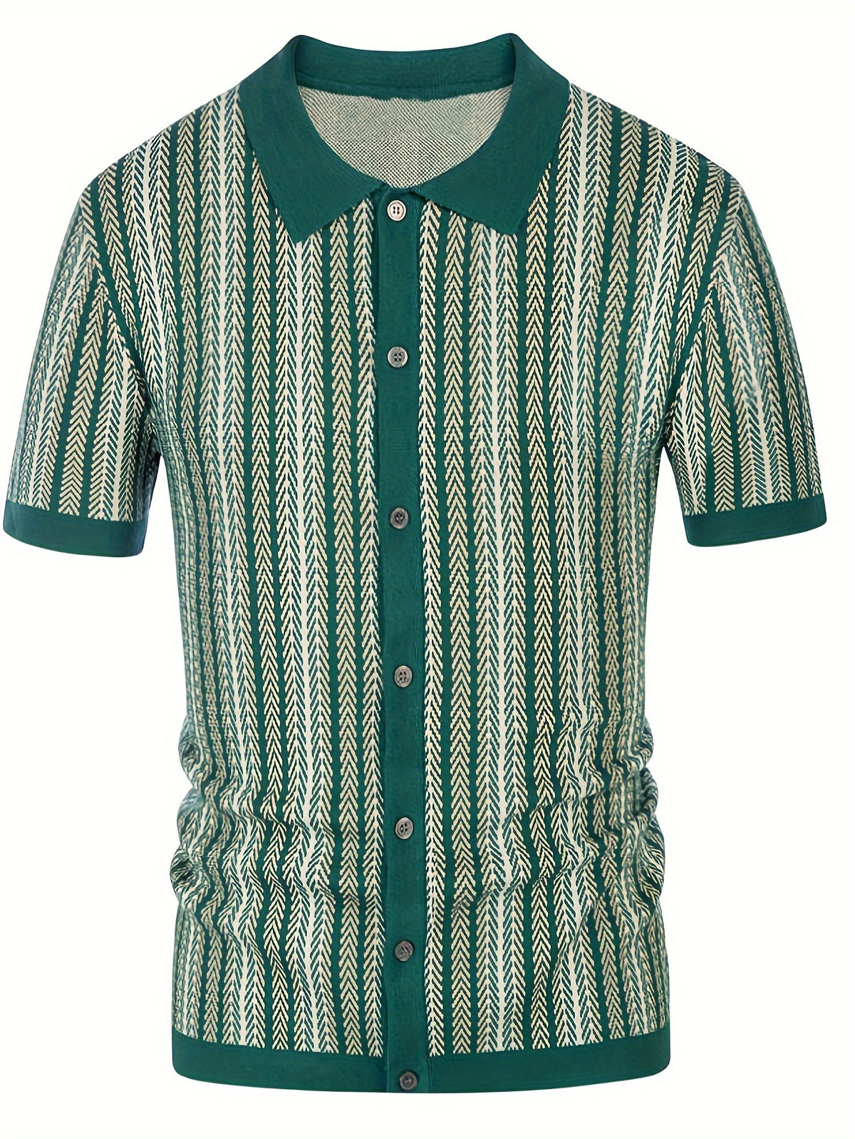 Casual and Chic Button Down Retro Vintage Knit Polo Shirt for Men