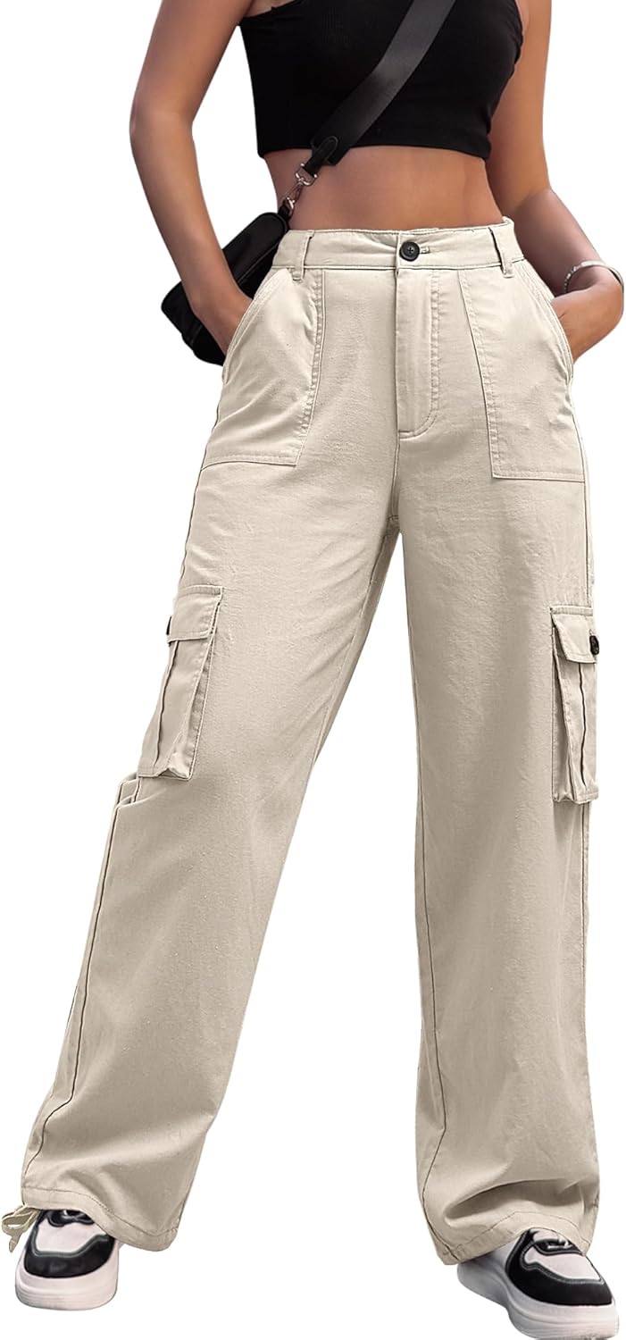 ZMPSIISA Women High Waisted Cargo Pants