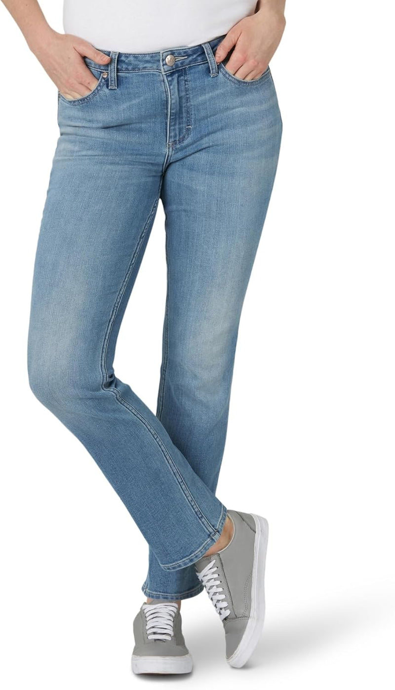 Casual and Lightweight Everyday Wear Women’s Mid Rise Jeans with Straight Leg Cut