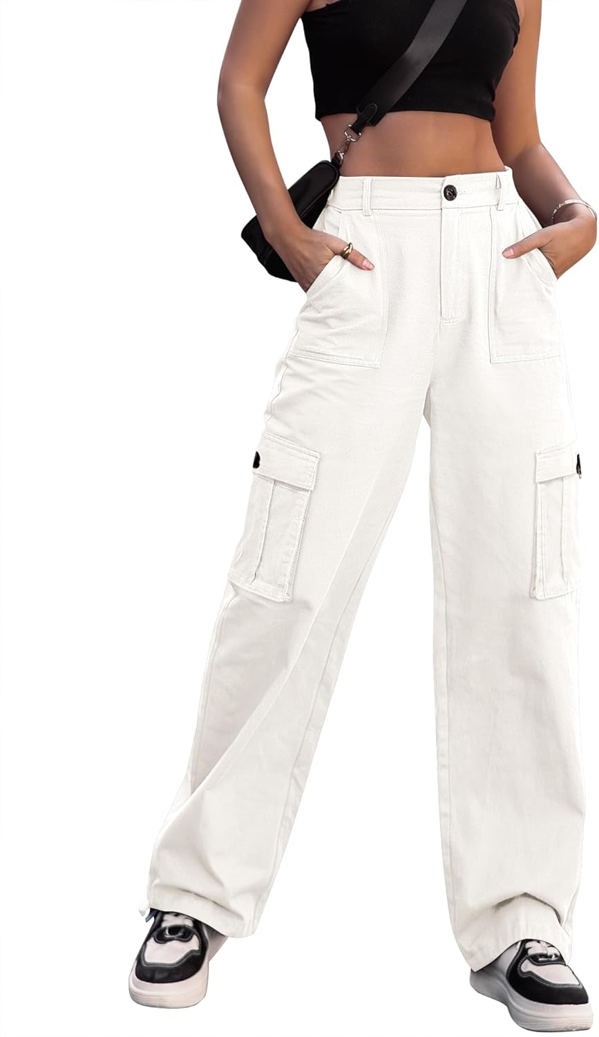 ZMPSIISA Women High Waisted Cargo Pants