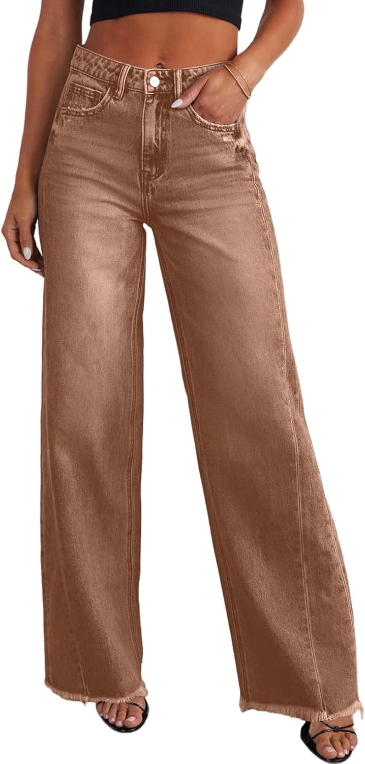 Sidefeel Women's Wide Leg Jeans High Waisted Strechy