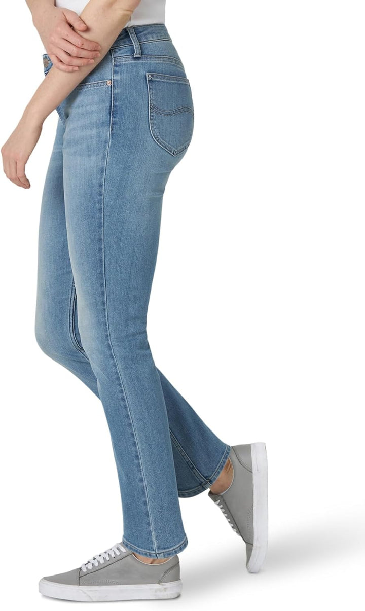 Casual and Lightweight Everyday Wear Women’s Mid Rise Jeans with Straight Leg Cut