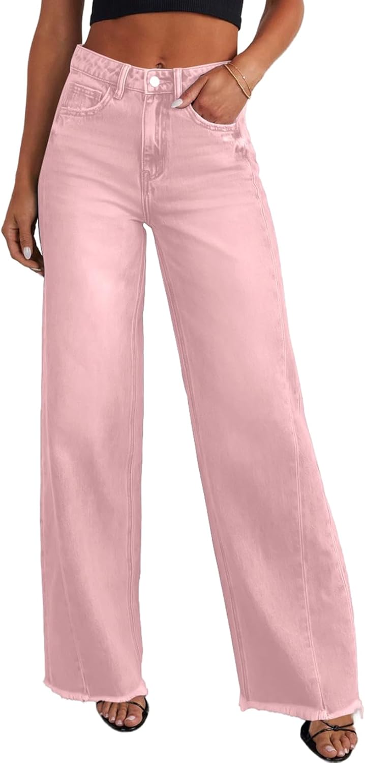 Sidefeel Women's Wide Leg Jeans High Waisted Strechy