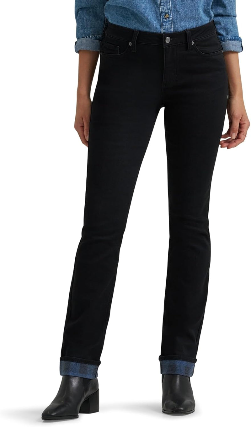 Casual and Lightweight Everyday Wear Women’s Mid Rise Jeans with Straight Leg Cut