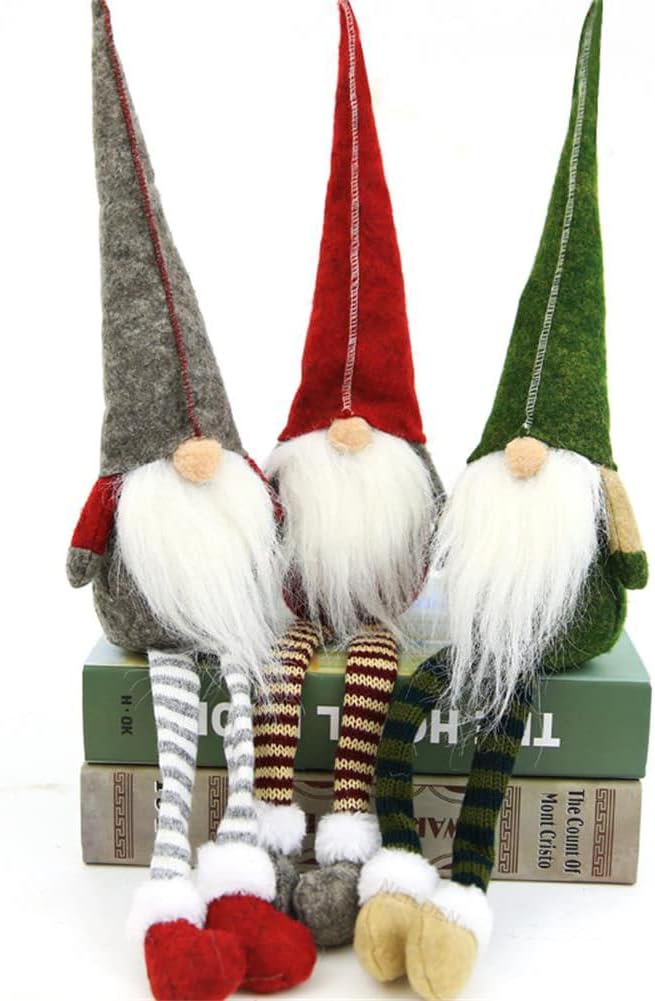 3pcs New Christmas Decoration Long Legs Rudolph Doll Christmas Children Gift Hotel mall Window Decoration