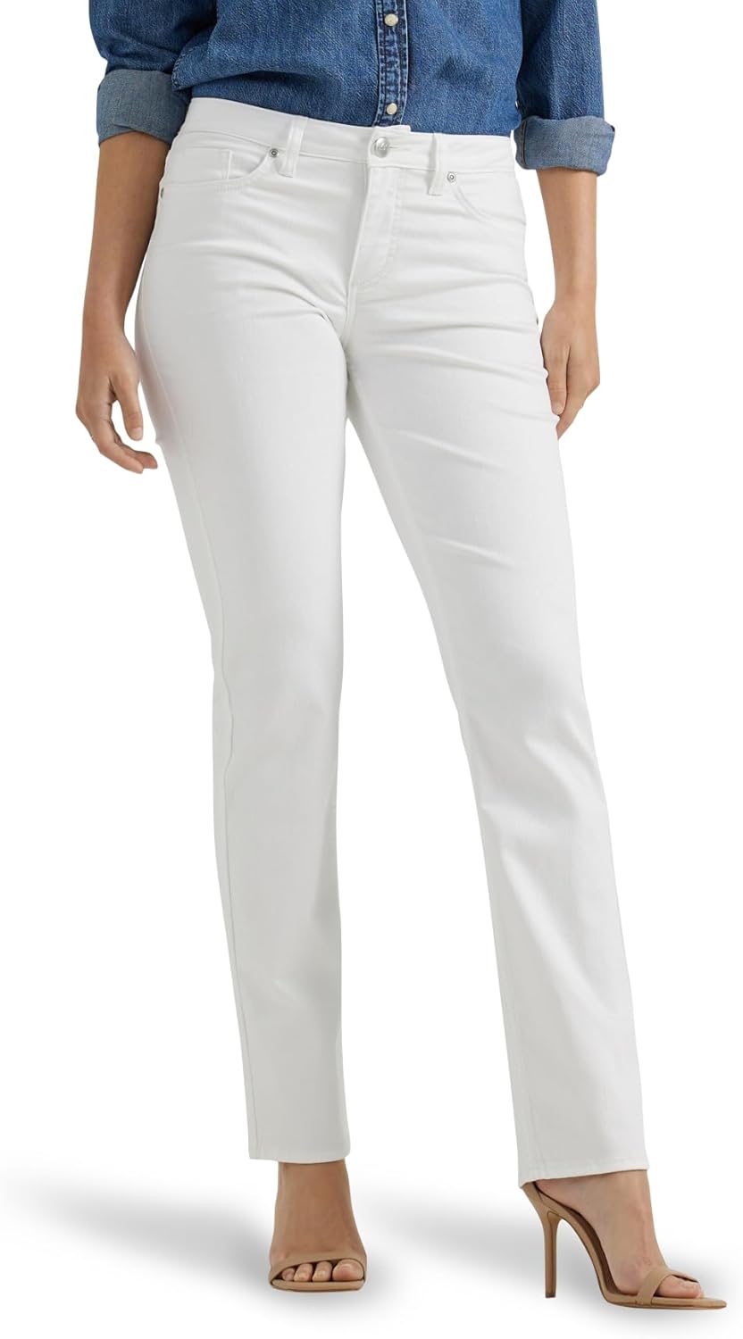 Casual and Lightweight Everyday Wear Women’s Mid Rise Jeans with Straight Leg Cut