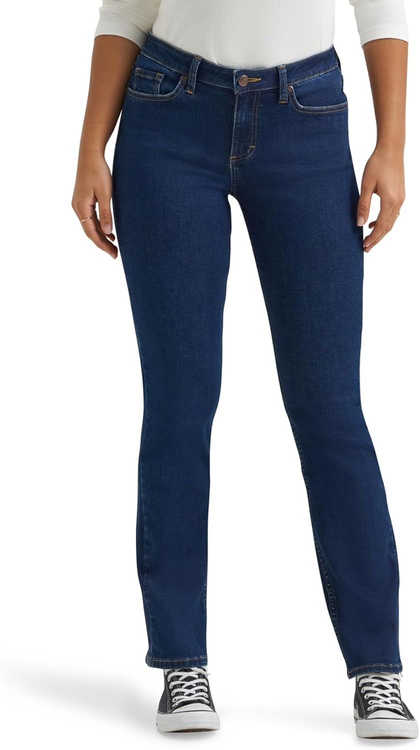 Casual and Lightweight Everyday Wear Women’s Mid Rise Jeans with Straight Leg Cut