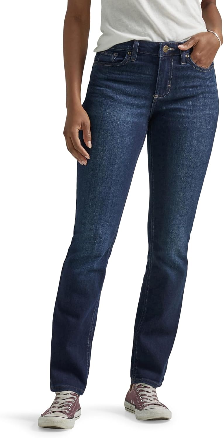 Casual and Lightweight Everyday Wear Women’s Mid Rise Jeans with Straight Leg Cut