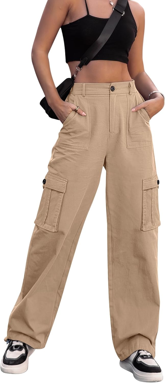 ZMPSIISA Women High Waisted Cargo Pants