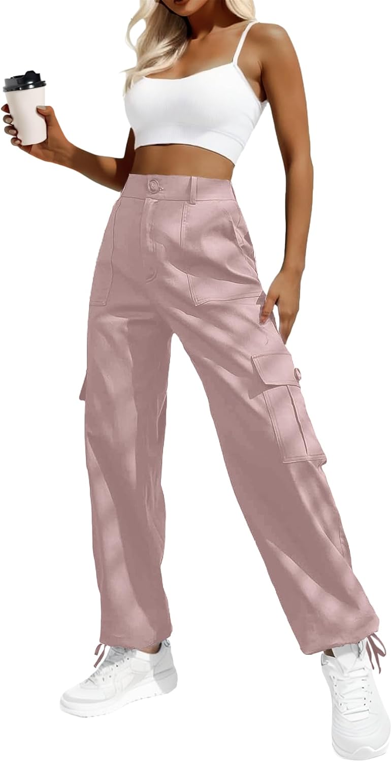 Lepunuo Women's High Waisted Cargo Pants Travel