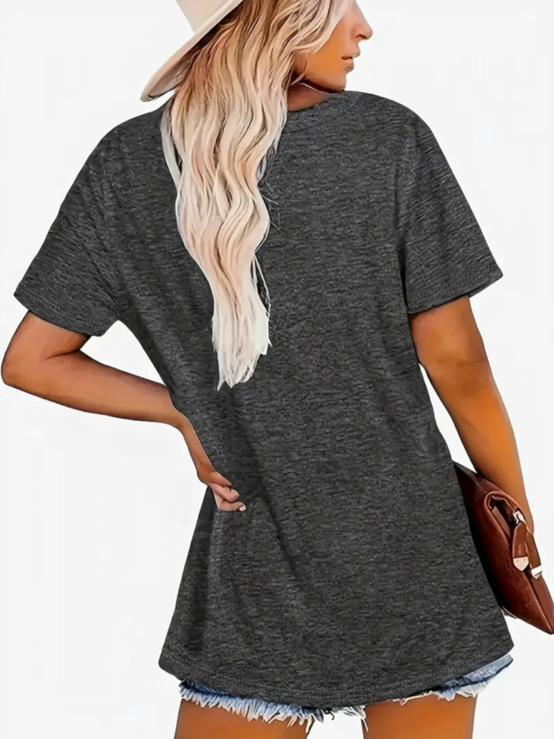 Women Casual Short Sleeve Crew Neck T-shirt