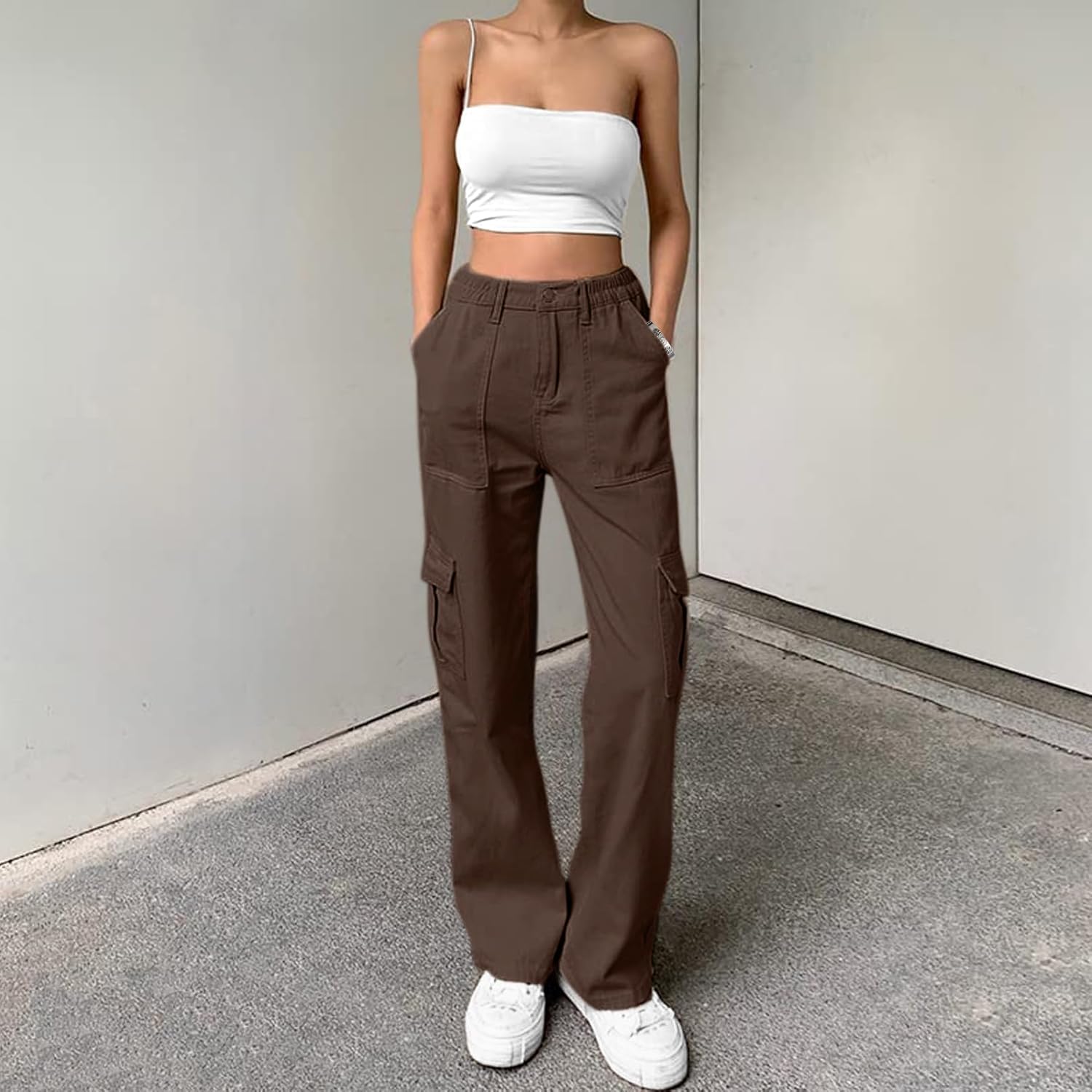 Lepunuo Cargo Pants for Women High Waisted Casual Pants