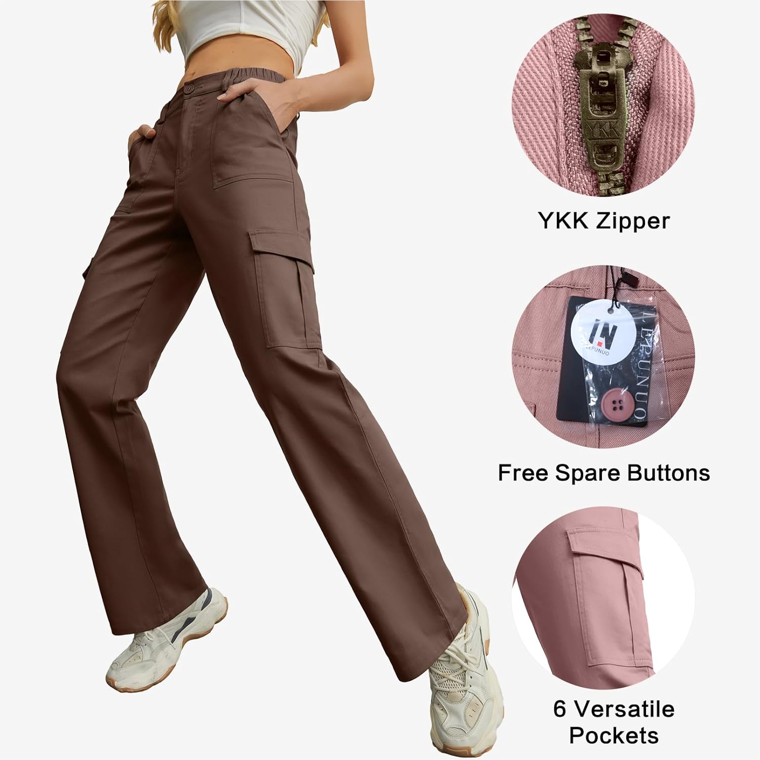 Lepunuo Cargo Pants for Women High Waisted Casual Pants