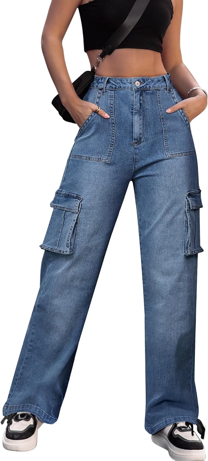 ZMPSIISA Women High Waisted Cargo Pants