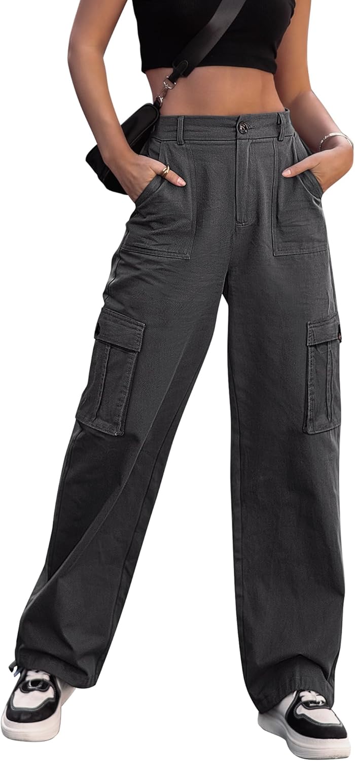 ZMPSIISA Women High Waisted Cargo Pants