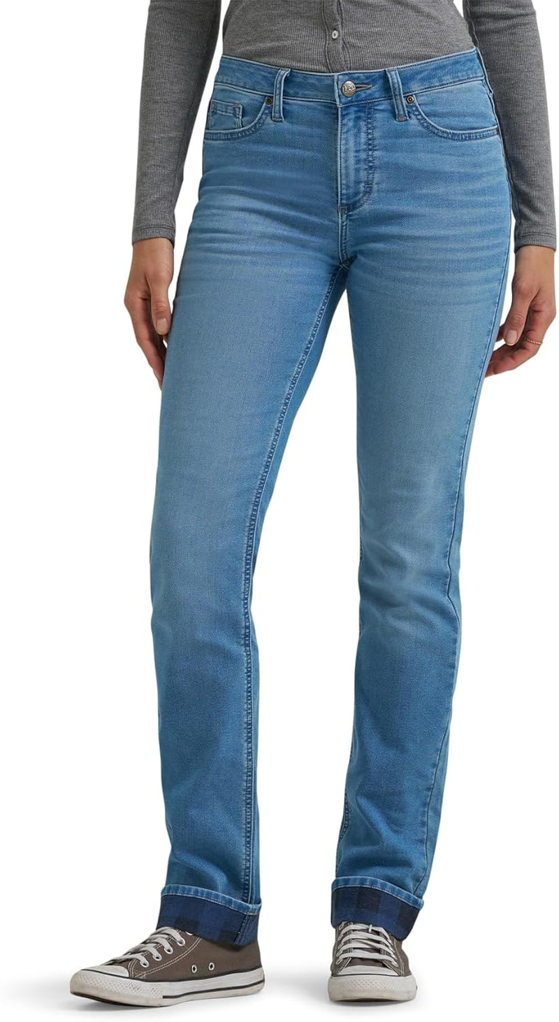 Casual and Lightweight Everyday Wear Women’s Mid Rise Jeans with Straight Leg Cut
