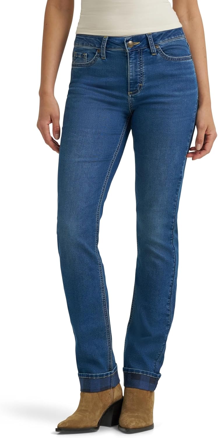 Casual and Lightweight Everyday Wear Women’s Mid Rise Jeans with Straight Leg Cut