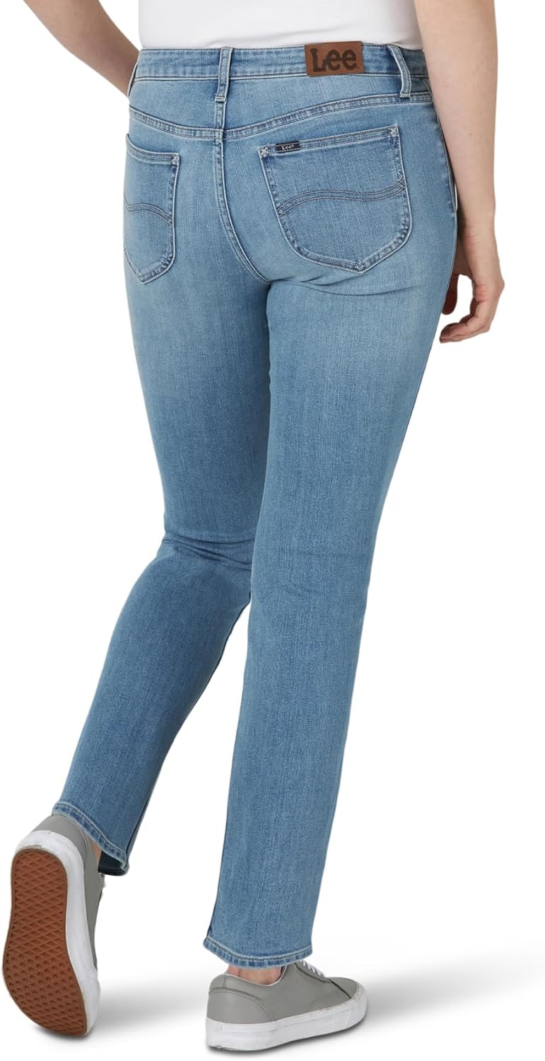 Casual and Lightweight Everyday Wear Women’s Mid Rise Jeans with Straight Leg Cut
