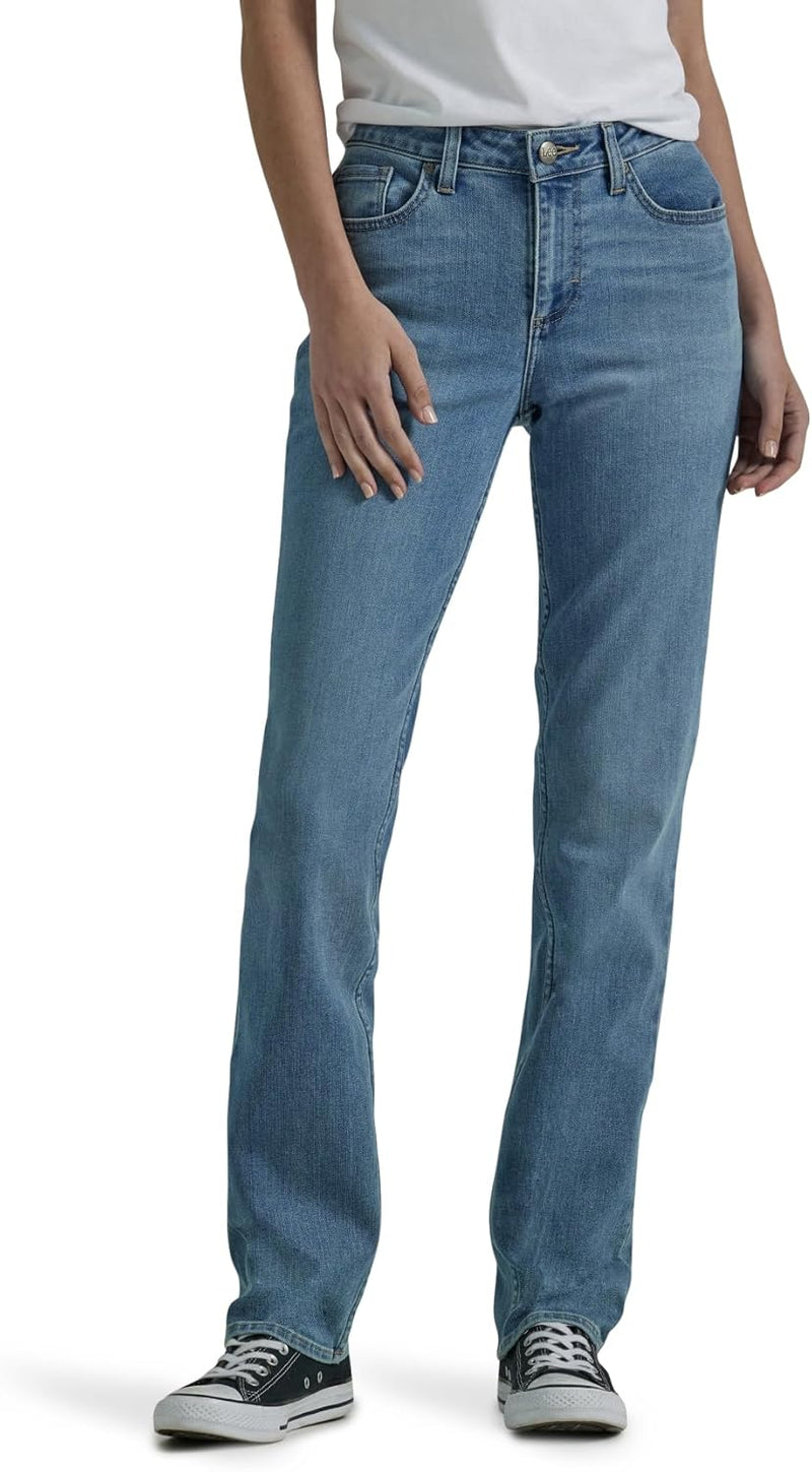 Casual and Lightweight Everyday Wear Women’s Mid Rise Jeans with Straight Leg Cut