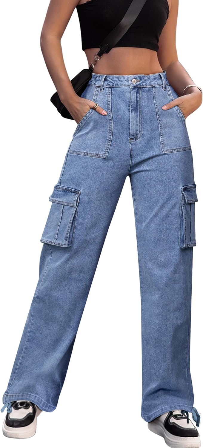 ZMPSIISA Women High Waisted Cargo Pants