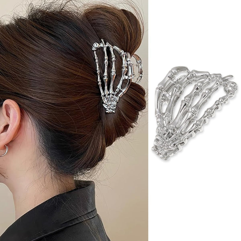 AIUPUOC Black Skeleton Skull Hair Clip