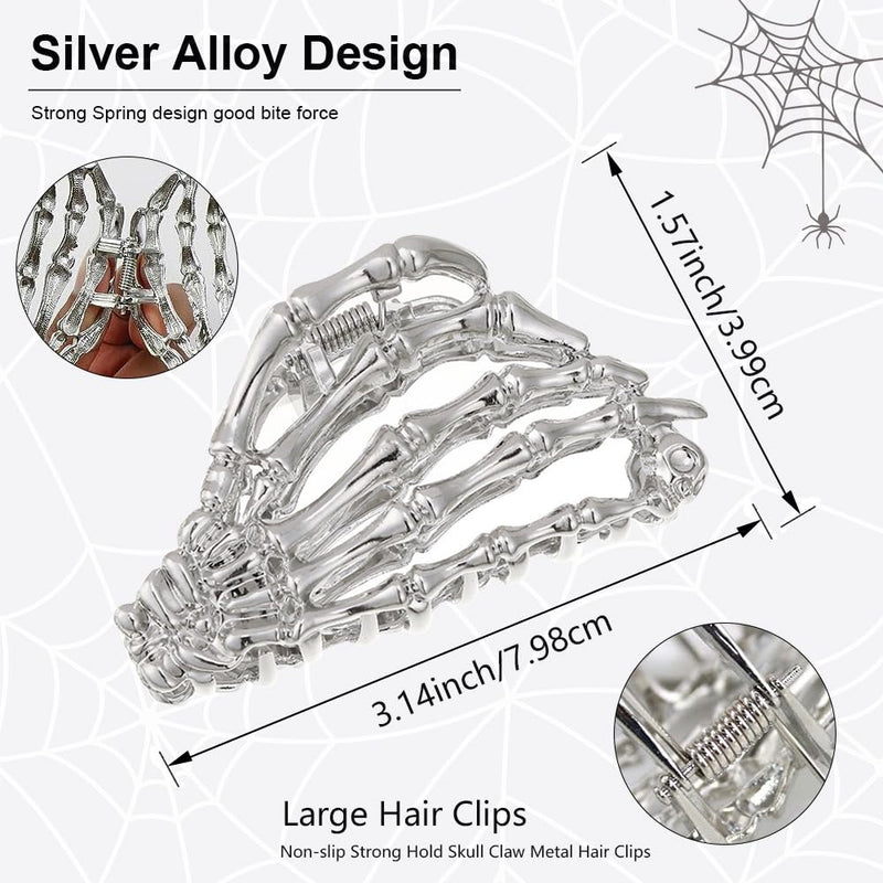 AIUPUOC Black Skeleton Skull Hair Clip