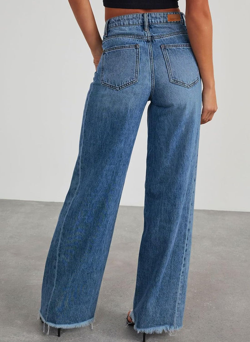 Sidefeel Women's Wide Leg Jeans High Waisted Strechy