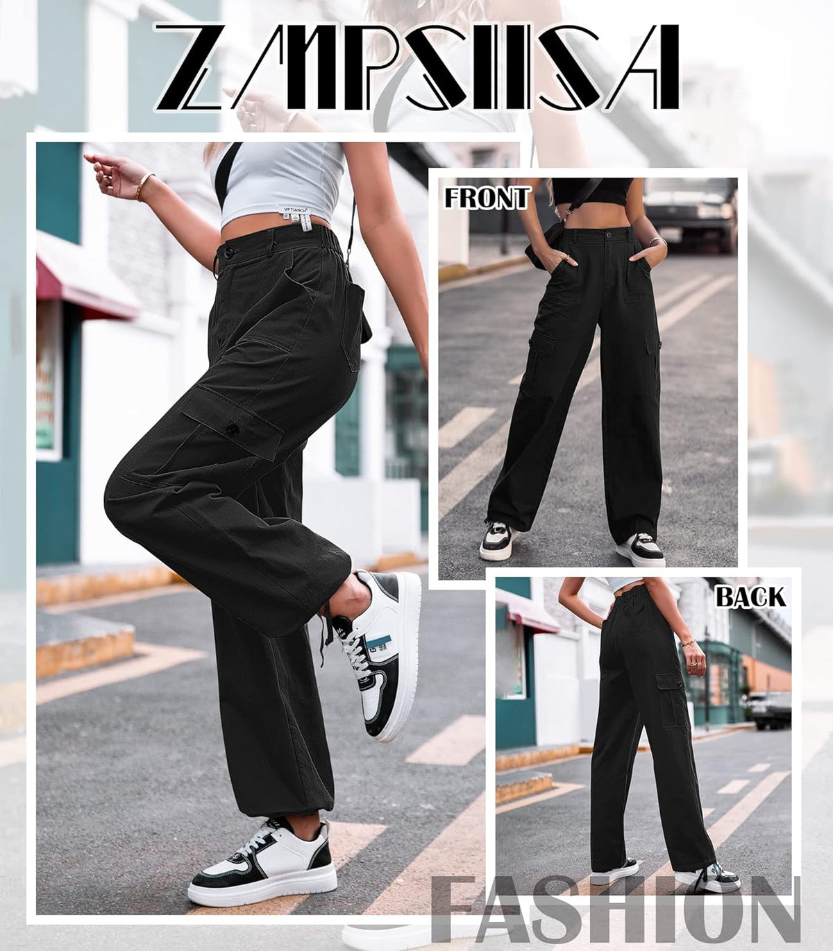 ZMPSIISA Women High Waisted Cargo Pants