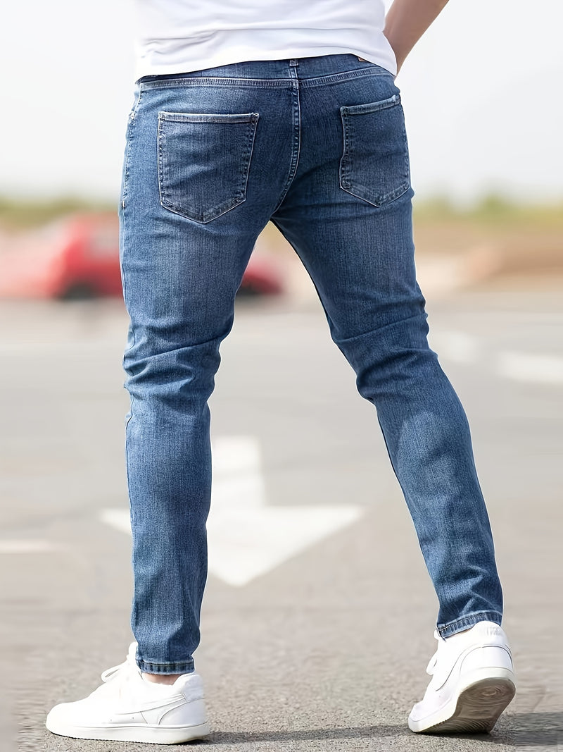 Men's Solid Skinny Denim Jeans