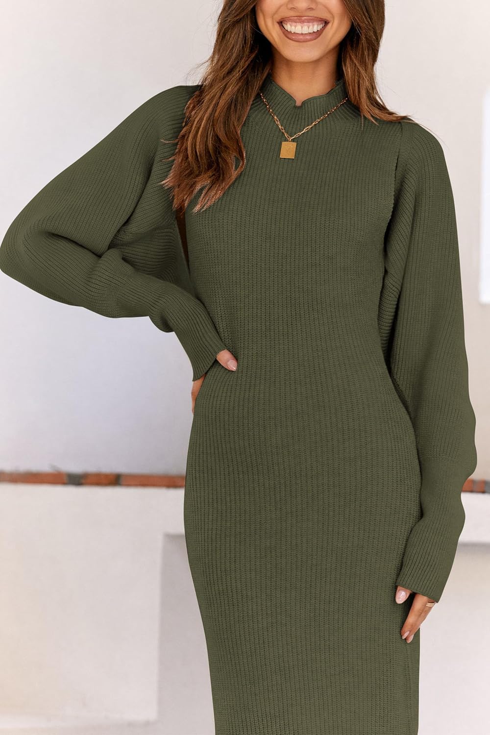 PRETTYGARDEN Women's Fall 2 Piece Outfits Knit Long Sleeve Cropped Cardigan Pullover Sweater Maxi Dress Sets Winter Clothing