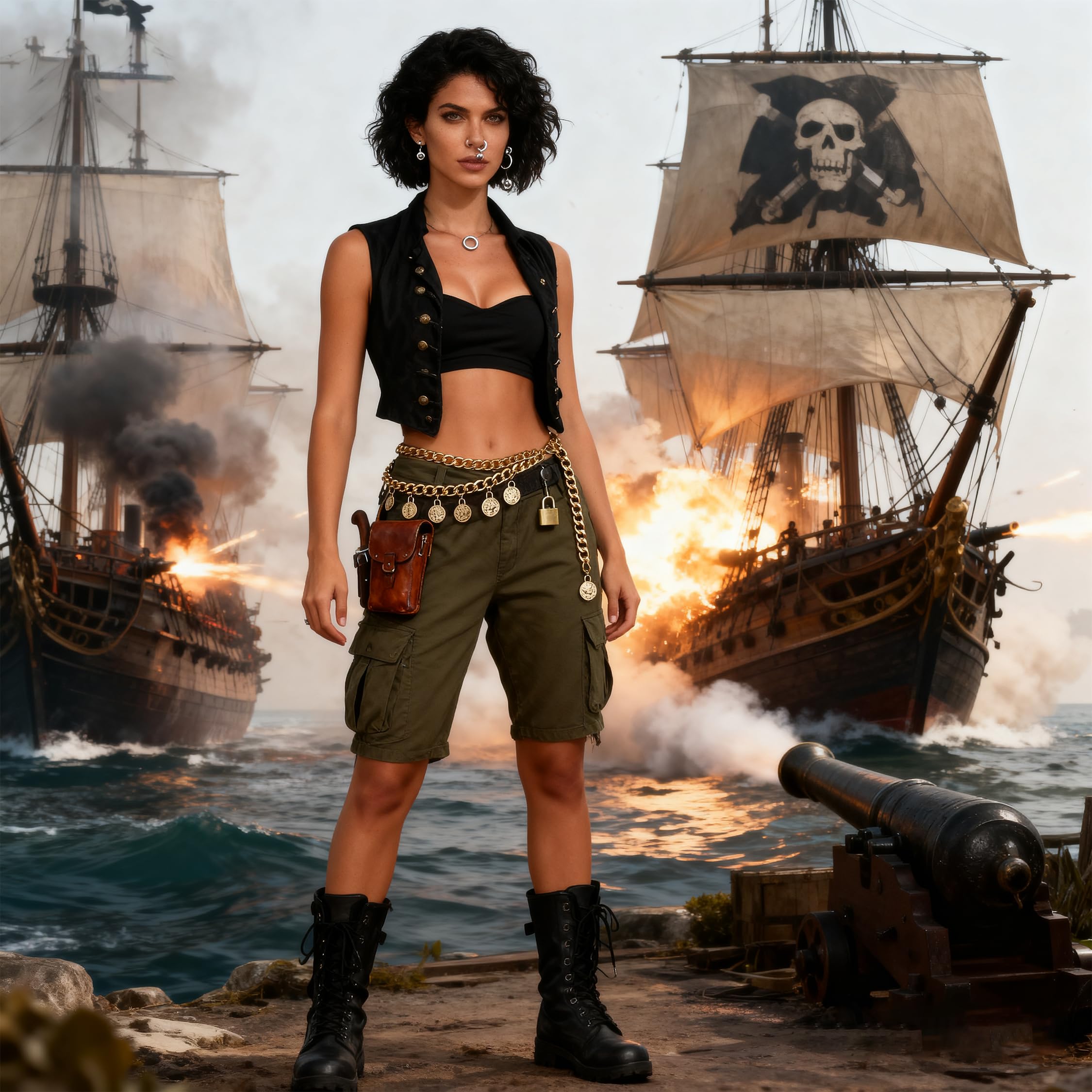 Gold Pirate Waist Chain Belt for Women