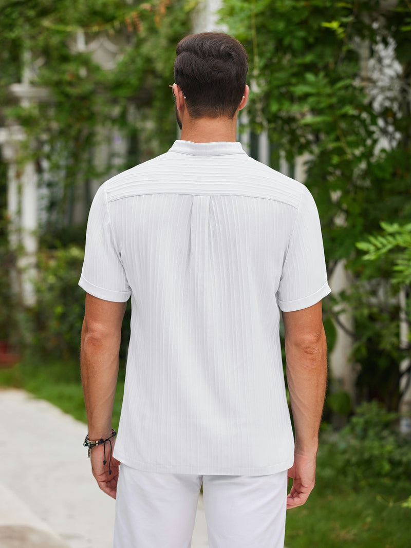 Men's Casual Short Sleeve Henley Tee