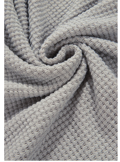 Khaki Textured Colorblock Collared Henley Top