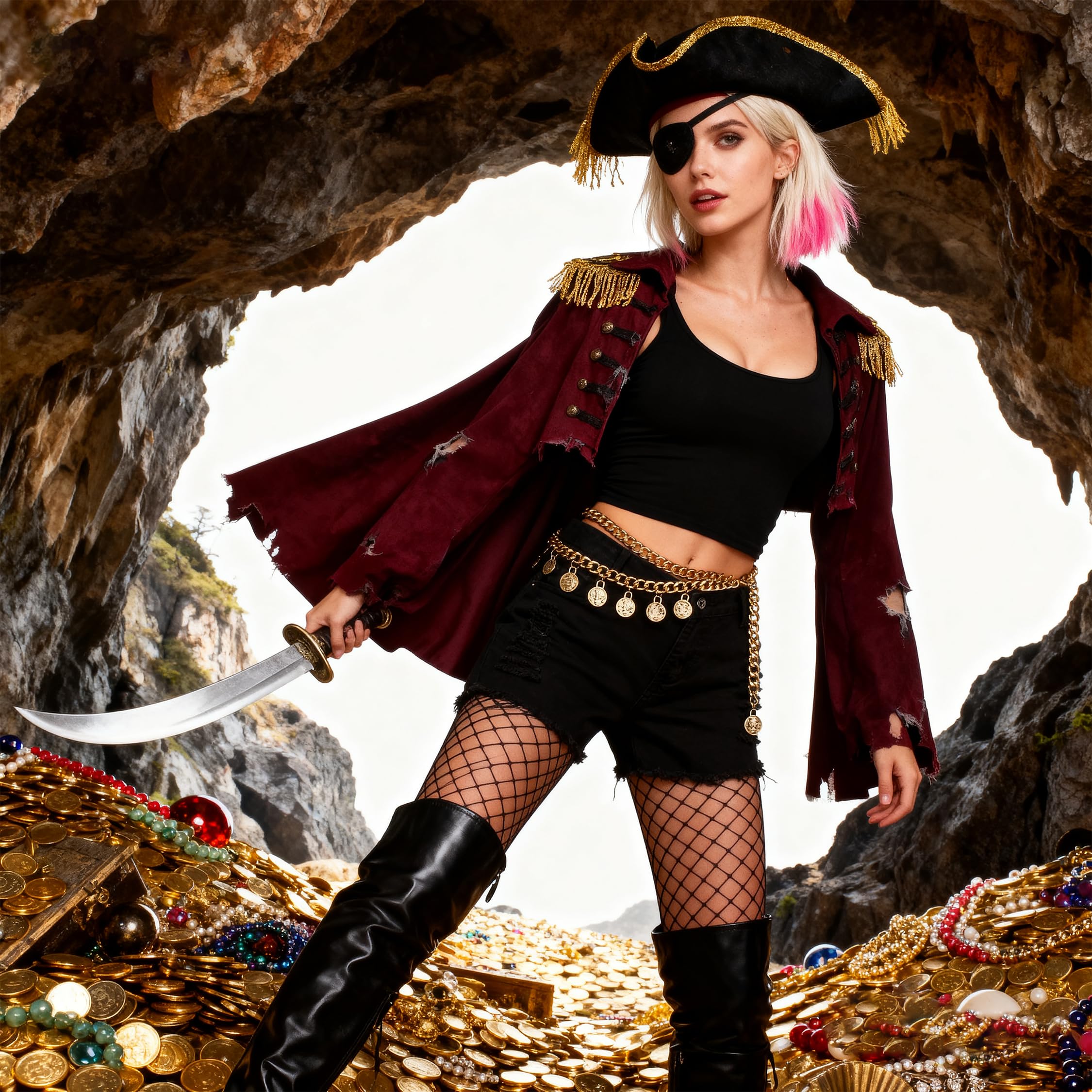 Gold Pirate Waist Chain Belt for Women