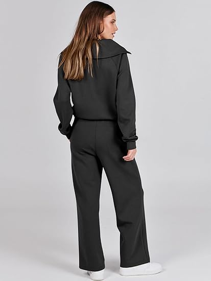 Women's 2-Piece Tracksuit Set - Long Sleeve Zipper Sweatshirt & Sweatpants | Casual Workout, Fitness, and Lounge Outfit for Fall