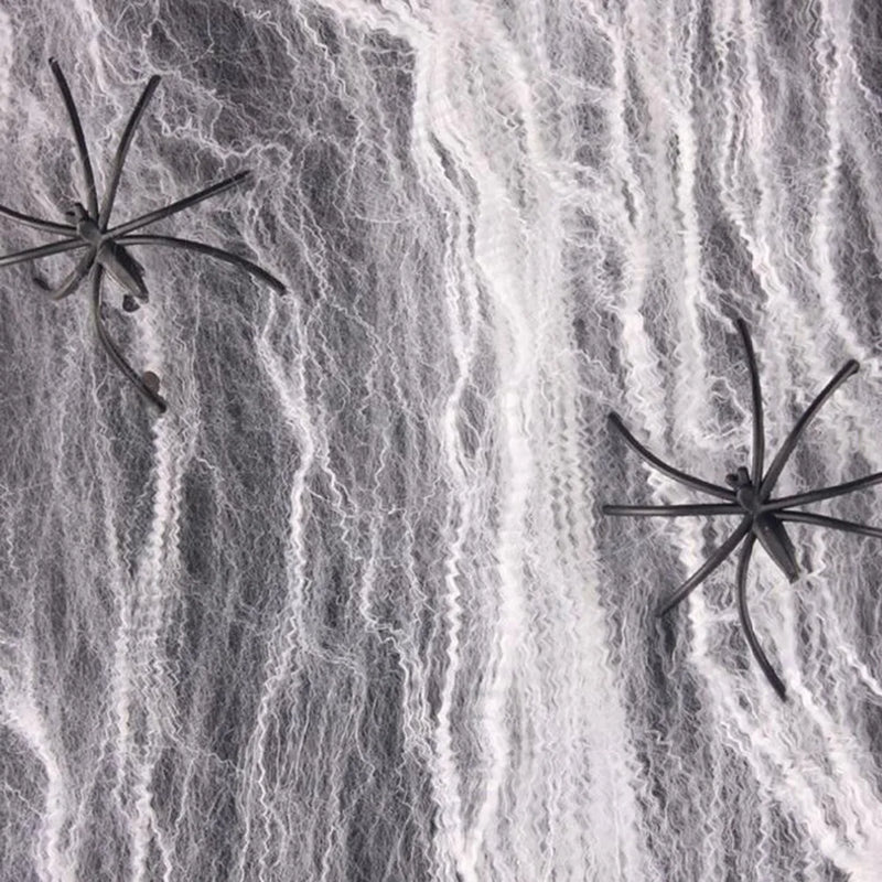 Halloween Decoration White Spider Web Artificial Stretchy Cobweb for Halloween Scary Home Party Scene Props Haunted House Decor