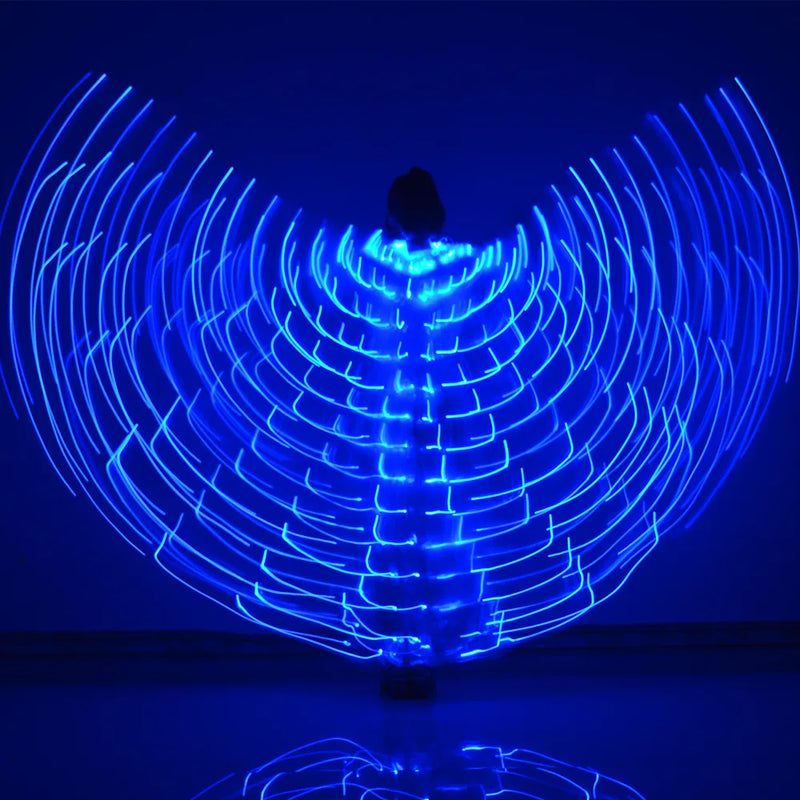 LED Wings Belly Dance Wings Isis Halloween Wings Prop Shining LED Lamp Wings Belly Dance Costumes Accessories Sticks Adult Child