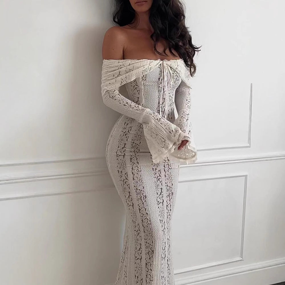Women's Lace Lace-up European And American Style Dress