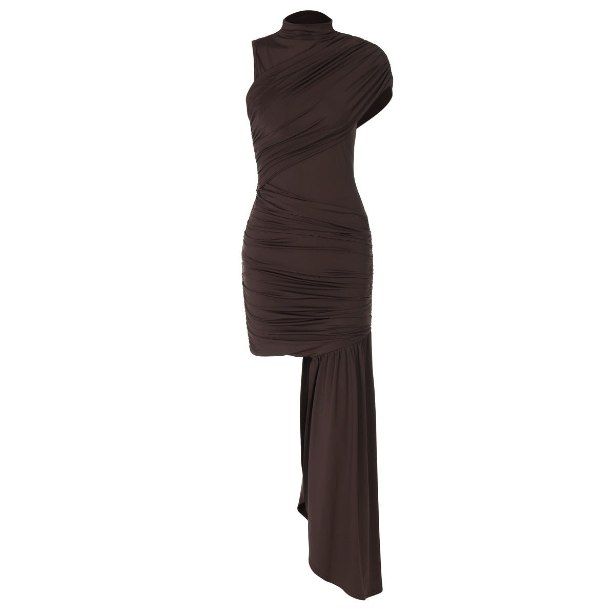 Women's Fashion Slim Round Neck Pleated Dress